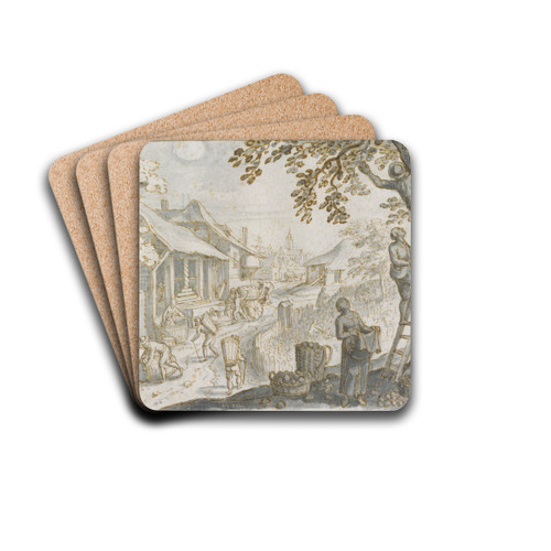 Jahreszeitenbild Herbst by Matthus Merian the elder Drink Coasters - set of 4