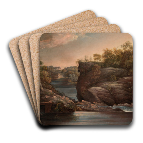 Norwich Falls (or The Falls of the Yantic atNorwich) by John Trumbull Art Drink Coaster set