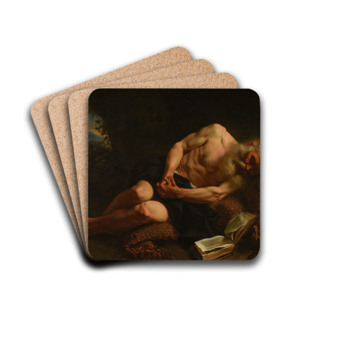 Saint Jrme by Joseph-Marie Vien Drink Coasters - set of 4 Saint Jrme by Joseph-Marie Vien Drink Coasters - set of 4