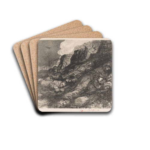 Oorlogsslachtoffers liggend op een helling by Henri de Groux Drink Coasters - set of 4 Oorlogsslachtoffers liggend op een helling by Henri de Groux Drink Coasters - set of 4