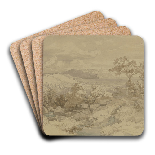 Italian landscape by Eduard Wilhelm Pose Art Drink Coaster set