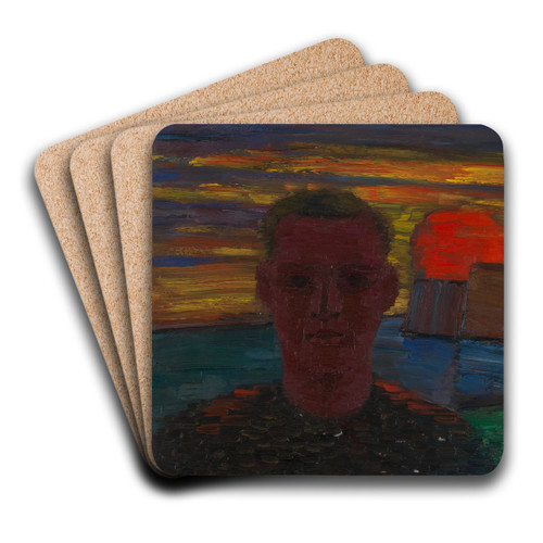 Mnnliches Portrt by Karl Wiener Art Drink Coaster set