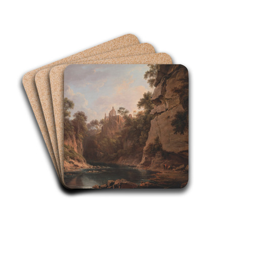 Hawthornden Castle, near Edinburgh by Alexander Nasmyth Drink Coasters - set of 4 Hawthornden Castle, near Edinburgh by Alexander Nasmyth Drink Coasters - set of 4