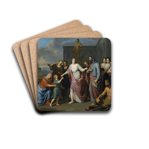 Olympia Presenting The Young Alexander The Great To Aristotle by Gerard Hoet Drink Coasters - set of 4
