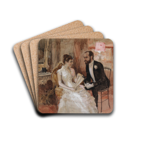 Scene At The Ball by Albert Edelfelt Drink Coasters - set of 4