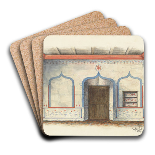 Restoration Drawing - Wall Painting by Geoffrey Holt and Harry Mann Waddell Art Drink Coaster set Restoration Drawing - Wall Painting by Geoffrey Holt and Harry Mann Waddell Art Drink Coaster set