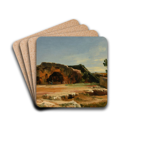Grotte du Nymphe (Syracuse) by Jacques-Raymond Brascassat Drink Coasters - set of 4