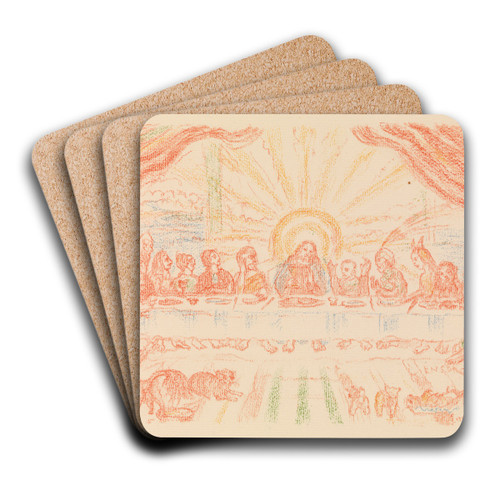 The Last Supper by James Ensor Art Drink Coaster set The Last Supper by James Ensor Art Drink Coaster set