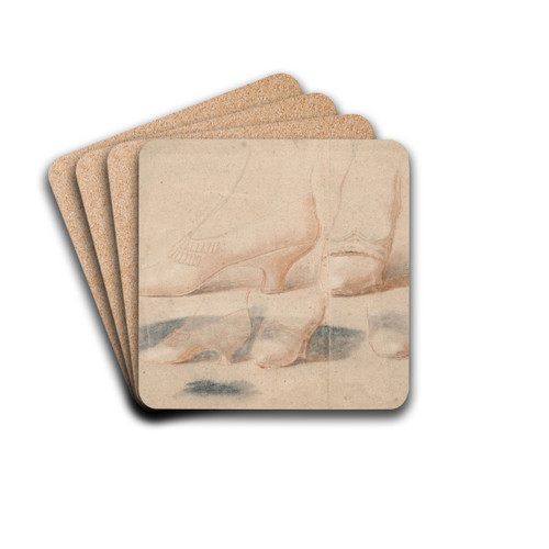 Fem studier af en stende dames sko by Jens Juel Drink Coasters - set of 4