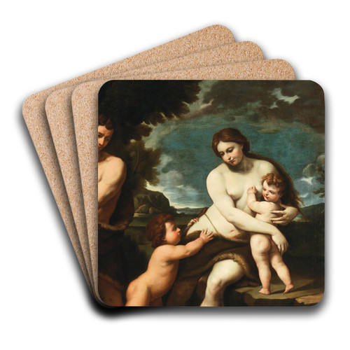 Adam and Eve with the Infants Cain and Abel by Nicola Vaccaro Art Drink Coaster set Adam and Eve with the Infants Cain and Abel by Nicola Vaccaro Art Drink Coaster set