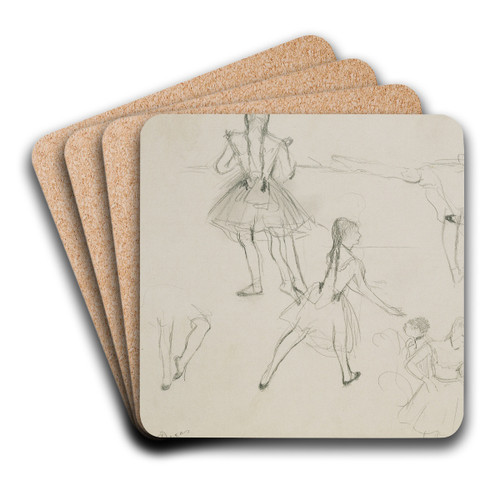 Ballet Dancers Rehearsing by Edgar Degas Art Drink Coaster set