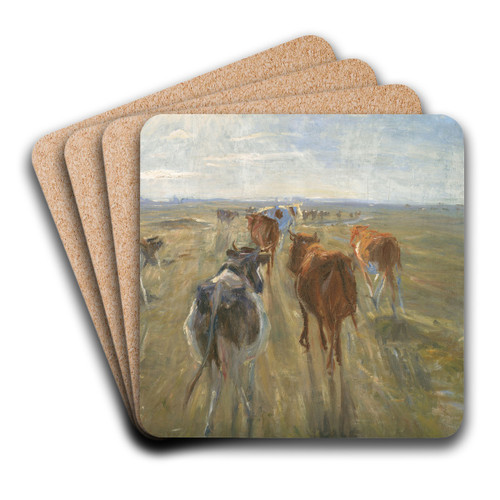 Long Shadows. Cattle on the Island of Saltholm by Theodor Philipsen Art Drink Coaster set