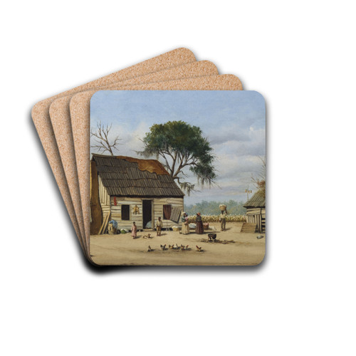 Louisiana Cabin Scene by William Aiken Walker Drink Coasters - set of 4