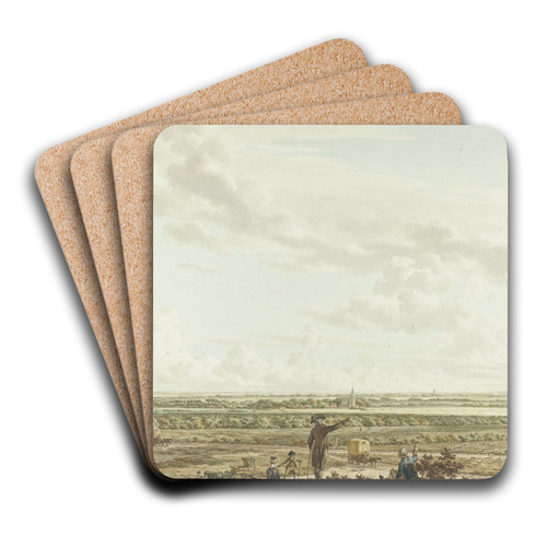Gezicht van de Tafelberg met op de voorgrond Blaricum by Jacob Cats Art Drink Coaster set