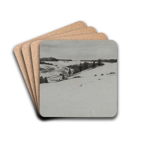 Schneelandschaft bei Knigsfeld by Gustav Kampmann Drink Coasters - set of 4