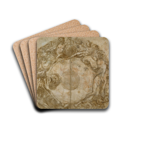 Design for a Circular Dish by Taddeo Zuccaro Drink Coasters - set of 4
