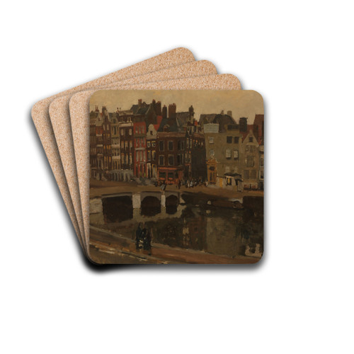 The Rokin, Amsterdam by George Hendrik Breitner Drink Coasters - set of 4 The Rokin, Amsterdam by George Hendrik Breitner Drink Coasters - set of 4