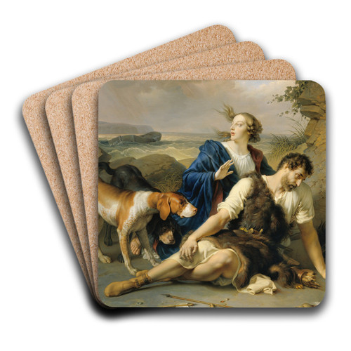Arindal and Daura by Johann Peter Krafft Art Drink Coaster set