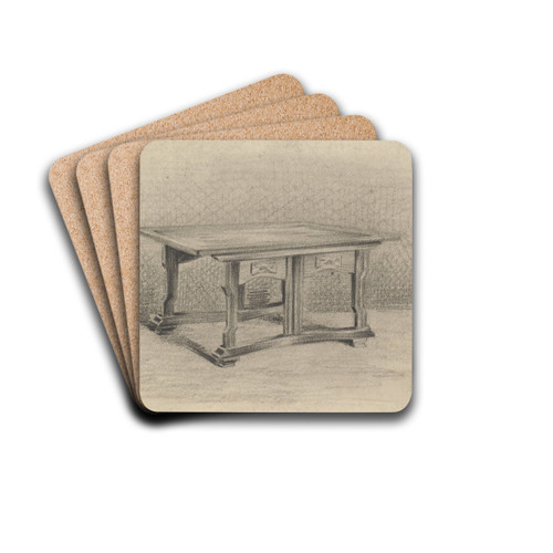 Ontwerp voor een tafel by Carel Adolph Lion Cachet Drink Coasters - set of 4