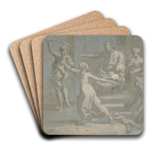 The Judgment of Solomon, after Raphael by Biagio Pupini Art Drink Coaster set