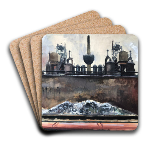 Stahlwerk Krupp in Essen by Otto Geigenberger Art Drink Coaster set