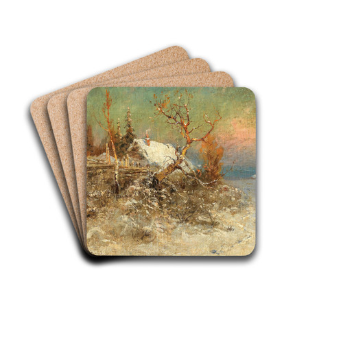 Winter on the Baltic Coast by Julius Sergius Klever Drink Coasters - set of 4