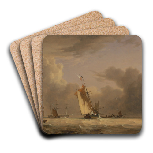 Fishing Smack and Other Vessels in a Strong Breeze by Joseph Stannard Art Drink Coaster set Fishing Smack and Other Vessels in a Strong Breeze by Joseph Stannard Art Drink Coaster set