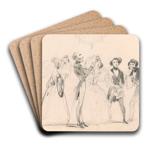 Caricatures of Singing Figures by Nicaise De Keyser Art Drink Coaster set