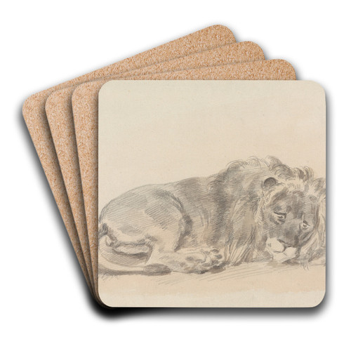 Lion Lying Down. by Sawrey Gilpin Art Drink Coaster set Lion Lying Down. by Sawrey Gilpin Art Drink Coaster set