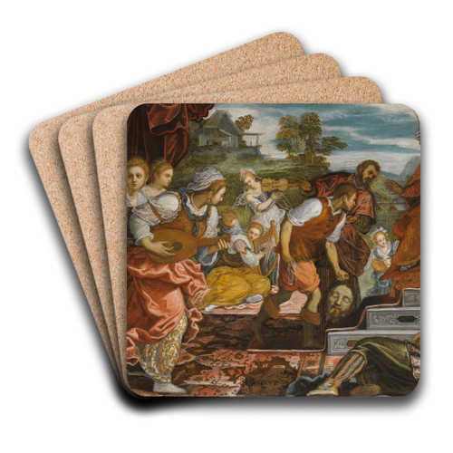 The Triumph Of David by Domenico Tintoretto Art Drink Coaster set