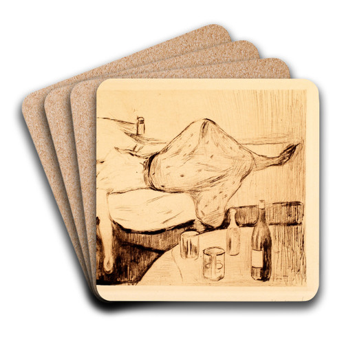 The Day After by Edvard Munch Art Drink Coaster set