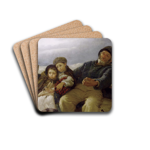 The Stormy Crossing by Alfred Edward Emslie Drink Coasters - set of 4