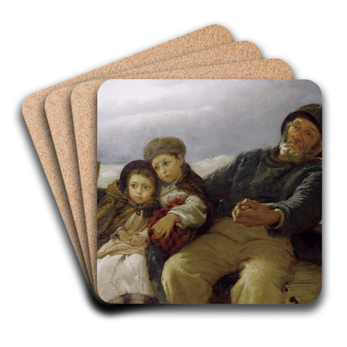 The Stormy Crossing by Alfred Edward Emslie Art Drink Coaster set