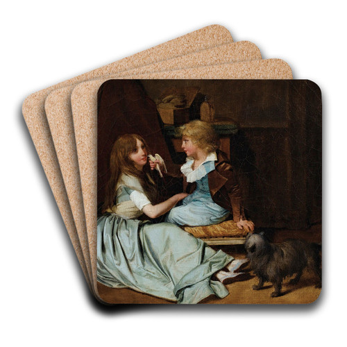 The Cherished Dove by Louis Lopold Boilly Art Drink Coaster set