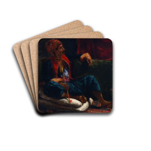 The Smoker by Eugne Delacroix Drink Coasters - set of 4