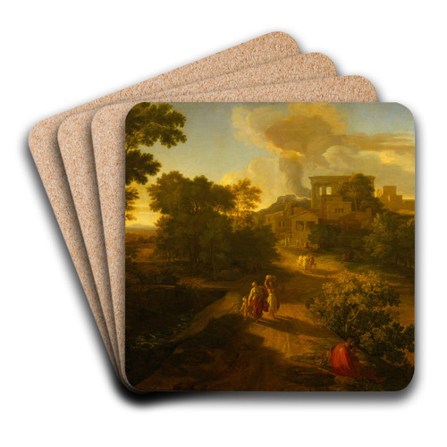 Heroic Landscape, With Hagar And Ishmael by Christian Gottlieb Schick Art Drink Coaster set