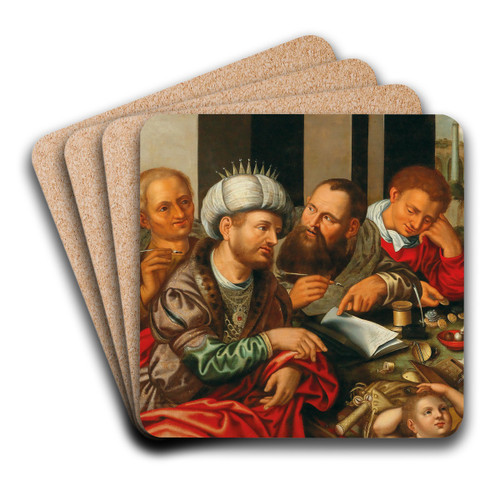 The Parable of the Merciless Creditor by Jan Sanders Van Hemessen Art Drink Coaster set The Parable of the Merciless Creditor by Jan Sanders Van Hemessen Art Drink Coaster set