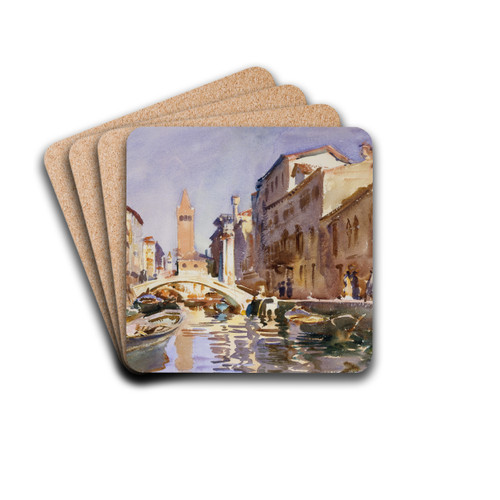 Venetian Canal by John Singer Sargent Drink Coasters - set of 4
