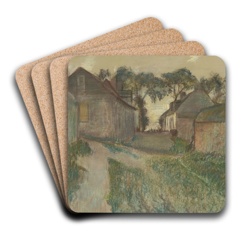 La rue Quesnoy, Saint-Valry-sur-Somme by Edgar Degas Art Drink Coaster set La rue Quesnoy, Saint-Valry-sur-Somme by Edgar Degas Art Drink Coaster set