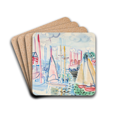 Voiliers dans le port de Deauville by Raoul Dufy Drink Coasters - set of 4