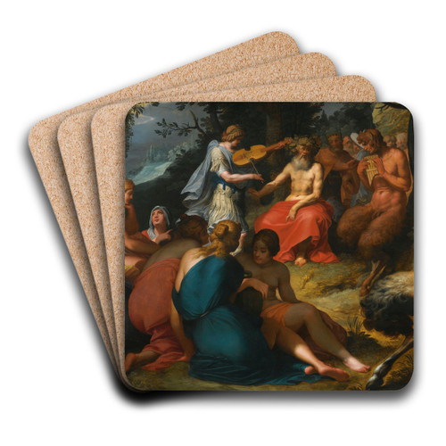 The Judgement Of Midas by Abraham Janssens Art Drink Coaster set
