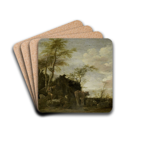 A herdsman's hut by Paulus Potter Drink Coasters - set of 4
