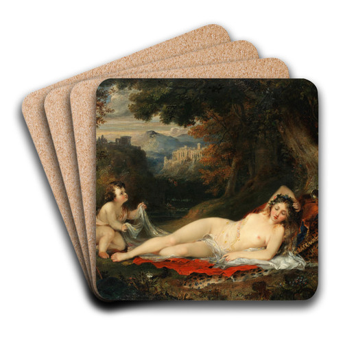 Venus and Cupid by George Arnald Art Drink Coaster set