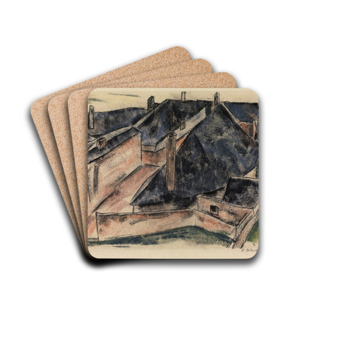 Rooftops by Heinrich Schrder Drink Coasters - set of 4