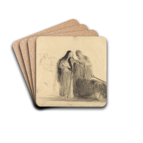 Lourdes, the Paralytic (second plate) by Jean-Louis Forain Drink Coasters - set of 4