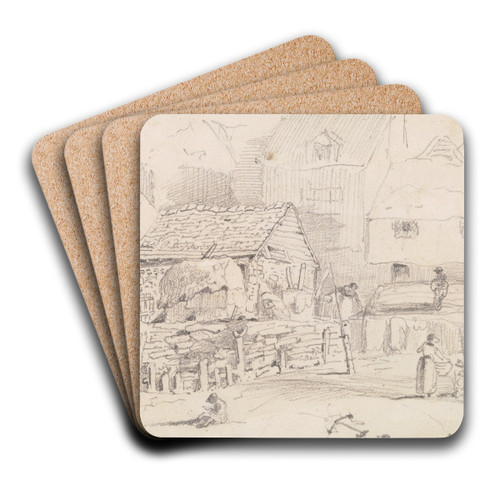 On Hastings Beach, 3 October 1820 by Thomas Hastings Art Drink Coaster set