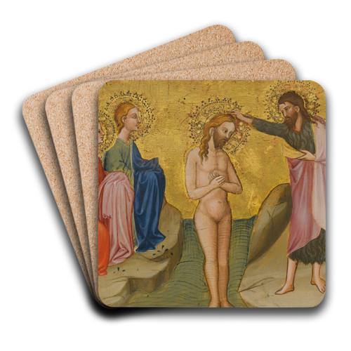 The Baptism Of Christ by Cecco di Pietro Art Drink Coaster set