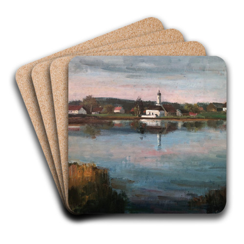 Froschhausen bei Murnau by Otto Geigenberger Art Drink Coaster set