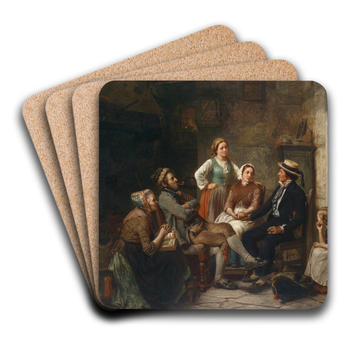 Heimkehr des jungen Seemanns by Carl Wilhelm Hbner Art Drink Coaster set Heimkehr des jungen Seemanns by Carl Wilhelm Hbner Art Drink Coaster set