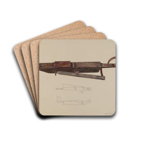 Corn Planter by Max Fernekes Drink Coasters - set of 4